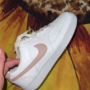 Nike White and Pink Women's Sneakers